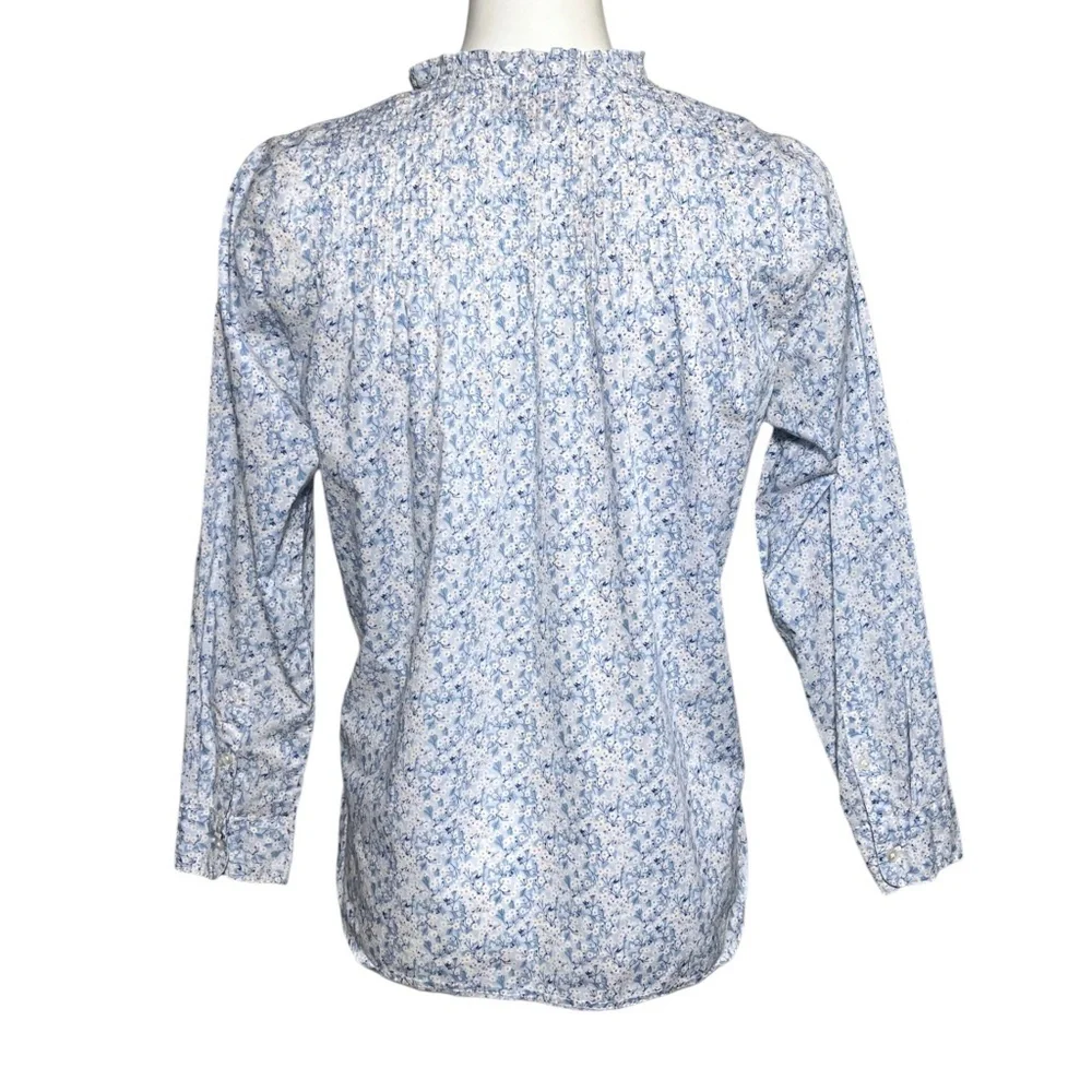J.Crew Liberty Fabric Misti Valeria Floral Popover Blouse Ruffle Neck XS